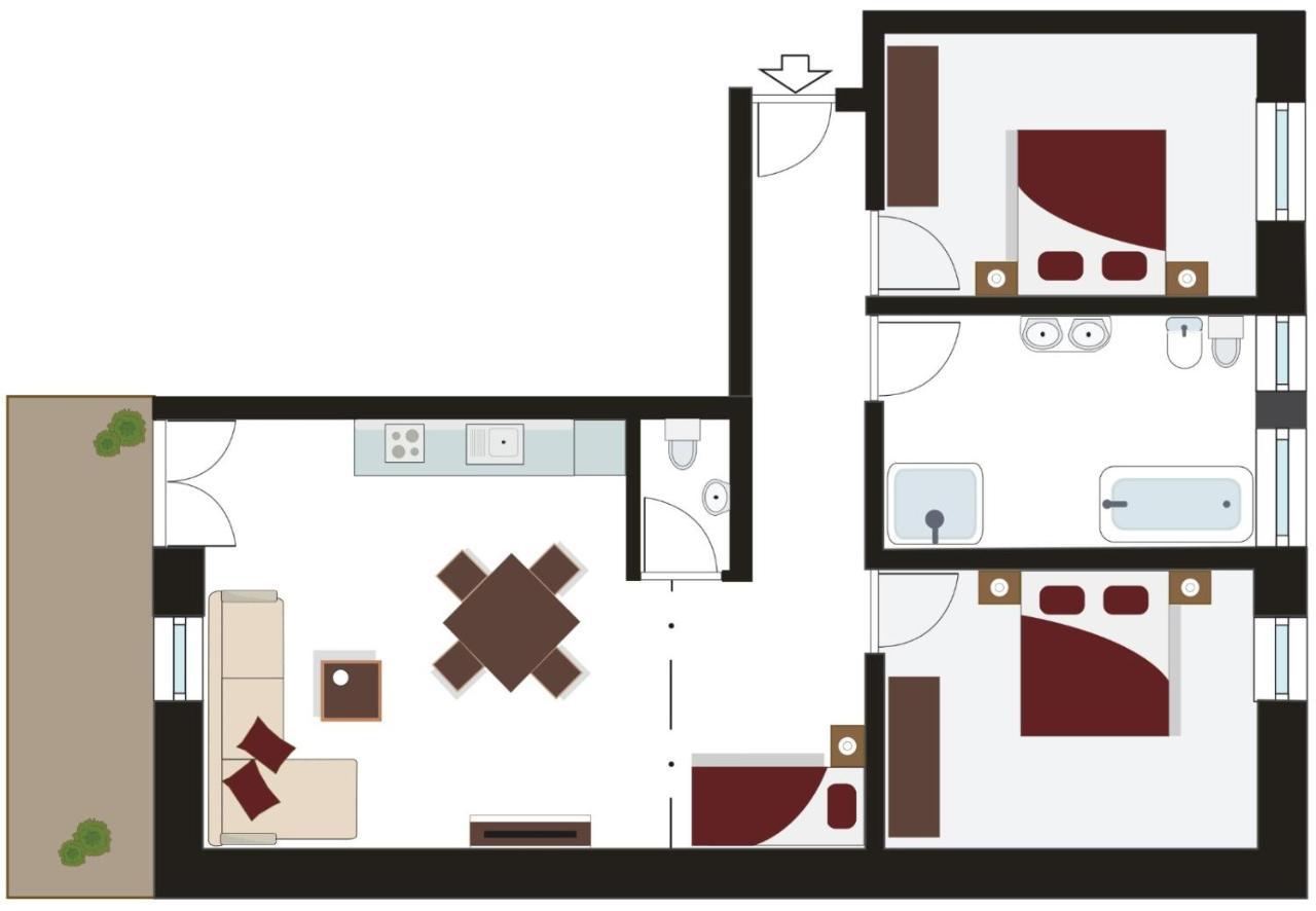 Tyrol Living & Cafe Lejlighed Nova Levante Eksteriør billede